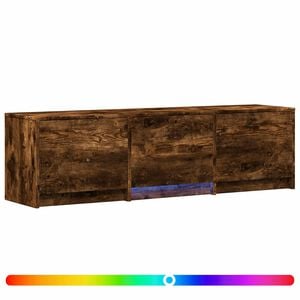 vidaXL TV Cabinet with LED 140 x 34 x 40 cm Smoked Oak Engineered Wood