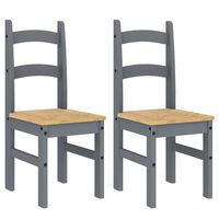 vidaXL Dining Chairs 2 pcs Grey 40x46x99 cm Solid Wood Pine