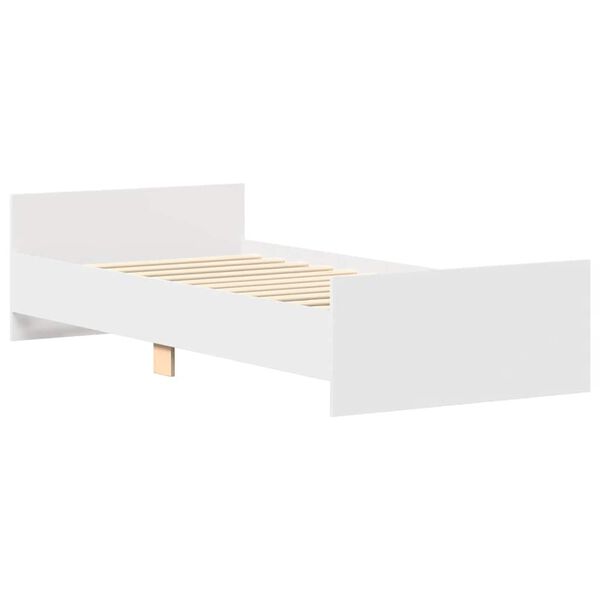 vidaXL Bed Frame without Mattress White 90x190 cm Single Engineered Wood