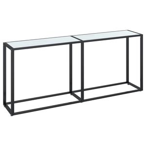 vidaXL Console Table | White marble | Tempered glass, powder-coated steel