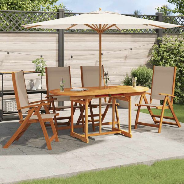 vidaXL Folding Garden Chairs 4 pcs Solid Wood Acacia and Textilene