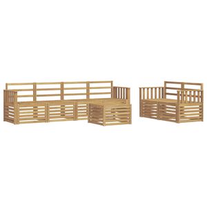vidaXL Outdoor Sofa Set 7 pcs White Solid Acacia Wood