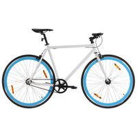 vidaXL Fixed Gear Bike White and Blue 700c 59 cm