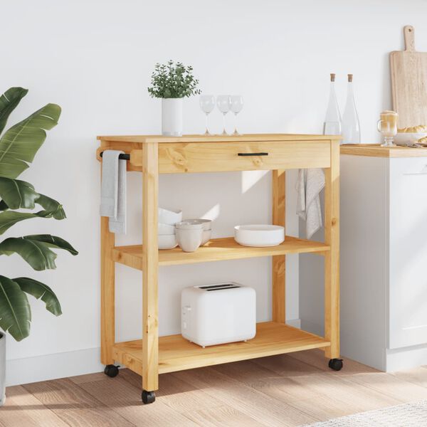 vidaXL Kitchen Trolley MONZA 84x40x88.5 cm Solid Wood Pine