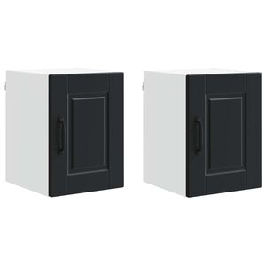 vidaXL Kitchen Cabinet 2 pcs Black 30 x 31 x 40 cm Engineered Wood