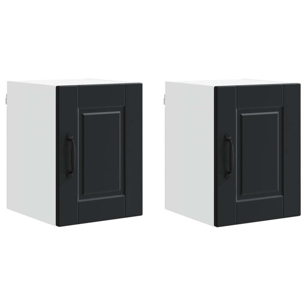 vidaXL Kitchen Cabinet 2 pcs Black 30 x 31 x 40 cm Engineered Wood