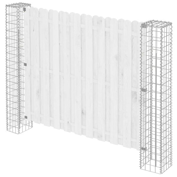 vidaXL Fence Post 2 pcs Silver 20 x 20 x 190 cm Metal