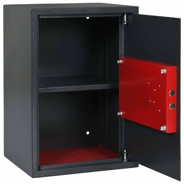vidaXL Safe Box with Lock Dark grey 35 x 31 x 50 cm Steel