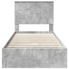 vidaXL Storage Bed Concrete Grey 90 x 200 cm Engineered Wood