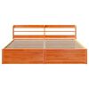 vidaXL Bed Frame with Headboard Wax Brown 180x200 cm Super King Solid Wood Pine