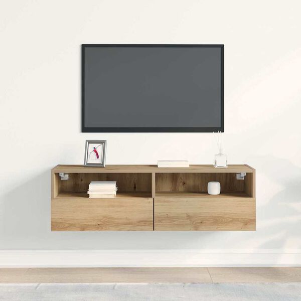 vidaXL TV Wall Cabinet Artisan oak 100 x 30 x 30 cm Engineered Wood