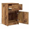 vidaXL LED Bedside Cabinet with Drawer 2 pcs Old wood 38 x 34 x 61 cm