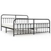 vidaXL Metal Bed Frame without Mattress with Footboard Black 200x200cm