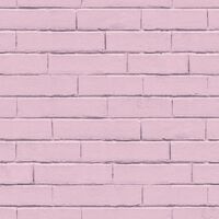 Noordwand Good Vibes Wallpaper Brick Wall Pink