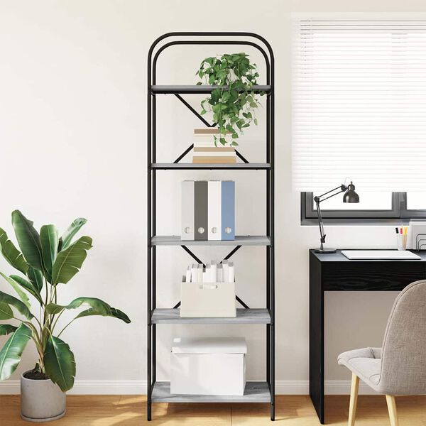 vidaXL Bookshelf Grey Sonoma 60 x 30 x 183 cm Engineered wood