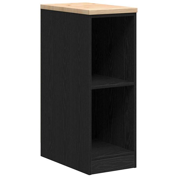 vidaXL Garage Storage Cabinet Black 30x51x85 cm Solid Wood Pine