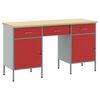 vidaXL Work Cabinet with Drawer 3 pcs Red Engineered Wood and Steel