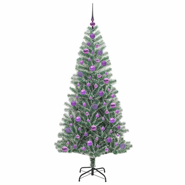 vidaXL Artificial Christmas Tree Snow Flocked with LED Light 180 cm