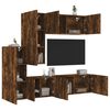 vidaXL 5 Piece TV Wall Units Smoked Oak Engineered Wood