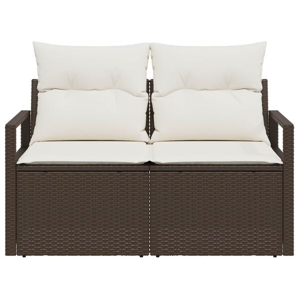 vidaXL Garden Sofa with Cushion 120 x 62 x 69 cm Poly Rattan