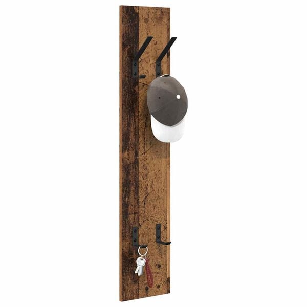 vidaXL Wall-Mounted Coat Rack Wall-mounted Old wood 20 x 1.5 x 100 cm