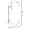 vidaXL Mirror with LED Lights 80x40 cm Glass Oval