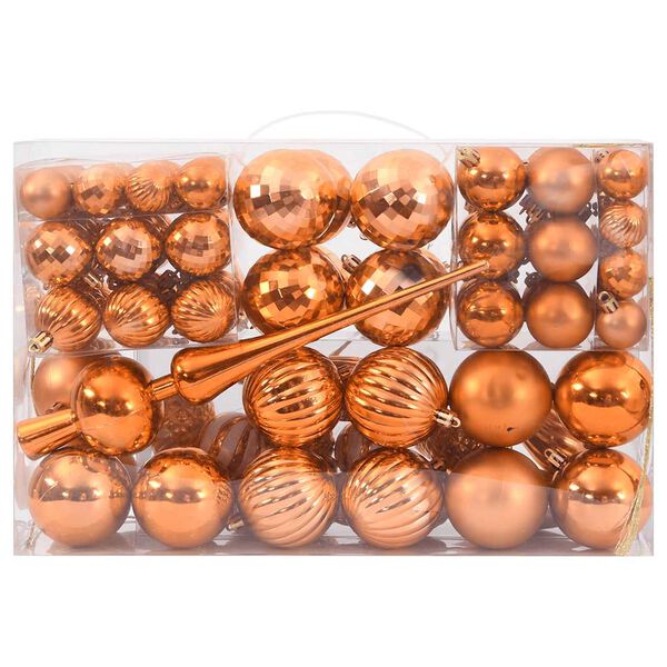 vidaXL Christmas Baubles 98 pcs Copper &Oslash;3/4/6 cm