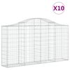 vidaXL Arched Gabion Baskets 10 pcs 200x30x100/120 cm Galvanised Iron