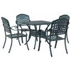 vidaXL Garden Table Set 5 pcs Green Cast Aluminium