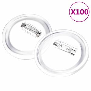 vidaXL Button Badges Kit with Pins 100 Sets Acrylic 58 mm