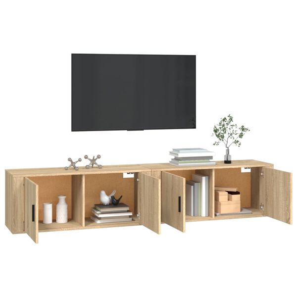 vidaXL Wall-mounted TV Cabinets 2 pcs Sonoma Oak 100x34.5x40 cm