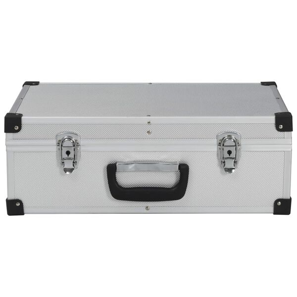 vidaXL Tool Suitcase 46x33x16 cm Silver Aluminium