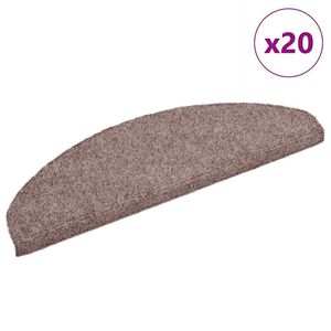 vidaXL Stair Mats Self-adhesive 20 pcs 65x21x4 cm Light Brown Half Round Large