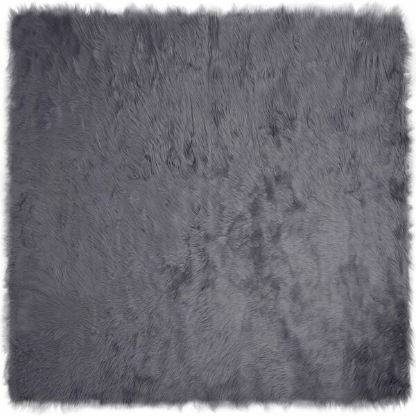 vidaXL Faux Sheepskin Rug Tafalla Anthracite 160 x 160 cm Polyester