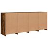 vidaXL Sideboard with LED Lights Smoked Oak 164x37x67 cm