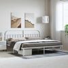 vidaXL Metal Bed Frame without Mattress with Headboard White 193x203cm
