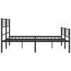 vidaXL Metal Bed Frame without Mattress with Footboard Black 150x200cm
