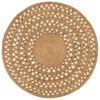 vidaXL Area Rug Hand-braided Jute 120 cm Round