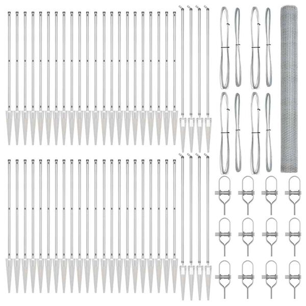 vidaXL Fence Post Silver 100 x 1.5 m (25 mm mesh) Steel