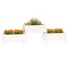 vidaXL Planter White 245.5x44x75 cm Solid Wood Pine