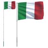 vidaXL Italy Flag and Pole 5.5 m Aluminium