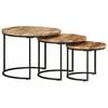 vidaXL Nesting Tables 3 pcs Rough Mango Wood
