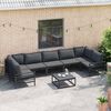 vidaXL Garden Sofa Set with Cushion 8 pcs Black Steel