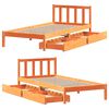 vidaXL Bed Frame without Mattress Wax Brown 90x190 cm Single Solid Wood Pine