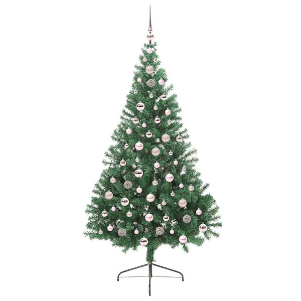 vidaXL Artificial Pre-lit Christmas Tree Green 210 cm PVC