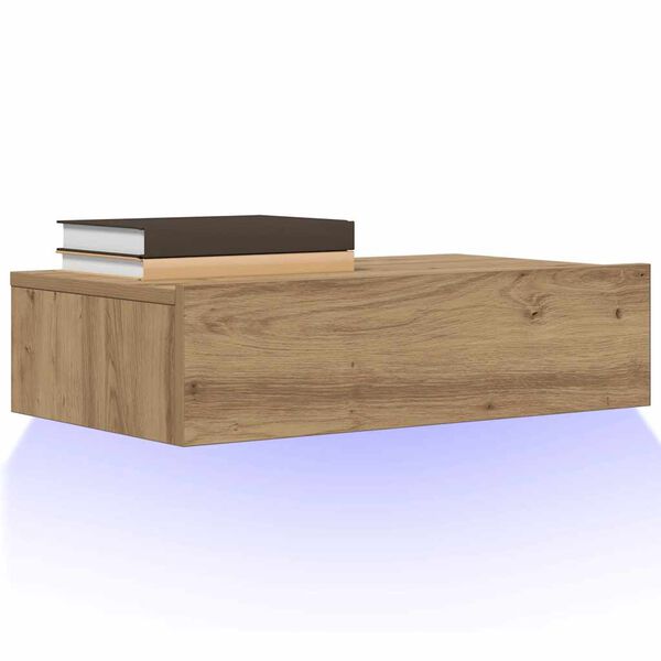 vidaXL TV Cabinet with LED Lights Artisan Oak 60x35x15.5 cm