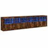 vidaXL Sideboard with LED Lights Smoked Oak 283x37x67 cm