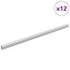 vidaXL Closet Rod 12 pcs Silver 472 x 15 x 29 mm Aluminium Alloy