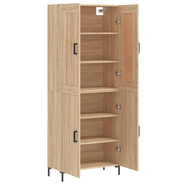 vidaXL Highboard Sonoma Oak 69.5x34x180 cm Engineered Wood