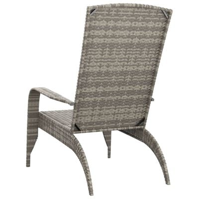 vidaXL Garden Adirondack Chair Grey Poly Rattan
